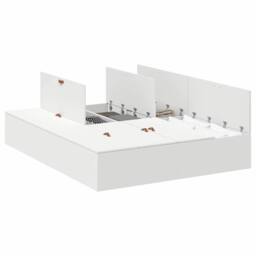 Berkfield Home Stunning Bed Frame White MDF 140 x 200 cm Storage Bed Frame Recta - thumbnail 1