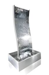 Primrose Double Sided Stainless Steel Outdoor Water feature with Reservoir 130cm in Metallic Silver - thumbnail 2
