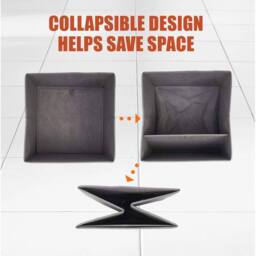 NESTLUNE Set of 2 Fabric Foldable Square Storage Boxes in Grey - thumbnail 3