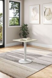 Living and Home 60 x 60cm Square Dining Table Coffee Table with Metal Base in White - Size: 60 x 60 cm - thumbnail 4