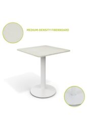 Living and Home 60 x 60cm Square Dining Table Coffee Table with Metal Base in White - Size: 60 x 60 cm - thumbnail 5