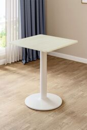 Living and Home 60 x 60cm Square Dining Table Coffee Table with Metal Base in White - Size: 60 x 60 cm - thumbnail 1