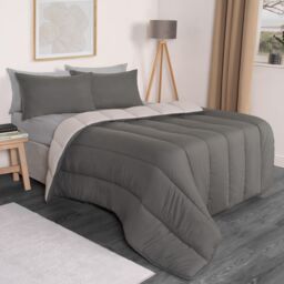 OHS Soft Coverless 10.5 TOG Duvet Set Pillowcase Quilted Cover in Silver - Size: King - thumbnail 2