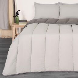 OHS Soft Coverless 10.5 TOG Duvet Set Pillowcase Quilted Cover in Silver - Size: King - thumbnail 4