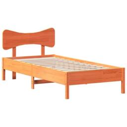 Berkfield Home Beautiful Bed Frame without Mattress Wax Brown 90x190 cm Single S - thumbnail 3