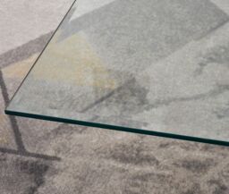 FurnitureboxUK Leonardo Rectangular Glass Coffee Table with Metal Angled Starburst Legs for Modern Living Rooms in Silver - thumbnail 4