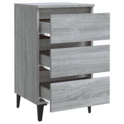 Berkfield Home Bed Cabinet with Metal Legs Grey Sonoma 40x35x69 cm - Size: 40 x 35 x 69 cm - thumbnail 5