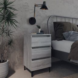 Berkfield Home Bed Cabinet with Metal Legs Grey Sonoma 40x35x69 cm - Size: 40 x 35 x 69 cm - thumbnail 1