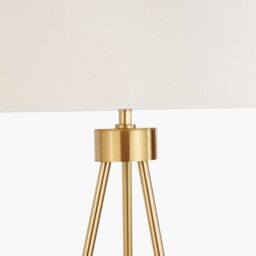 Ruma Minimalist Metal Tripod Floor Lamp For Living Room Black Shade in Gold - thumbnail 5
