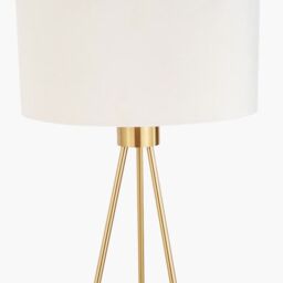 Ruma Minimalist Metal Tripod Floor Lamp For Living Room Black Shade in Gold - thumbnail 3