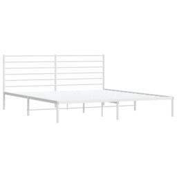 Berkfield Home Metal Bed Frame with Headboard White 180x200 cm Super King - thumbnail 1
