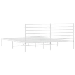 Berkfield Home Metal Bed Frame with Headboard White 180x200 cm Super King - thumbnail 8