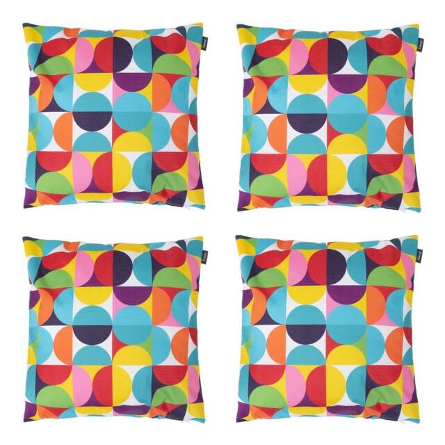 icon 4PK Cushion 43x43cm Circluar Geo, Aqua Back - Size: 43x43 cm - image 1