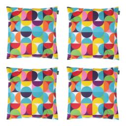 icon 4PK Cushion 43x43cm Circluar Geo, Aqua Back - Size: 43x43 cm - thumbnail 1