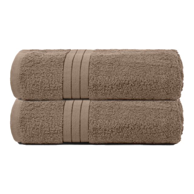 OHS 2 Pack of 100% Cotton Bathroom Bath Towel in Light Beige - image 1