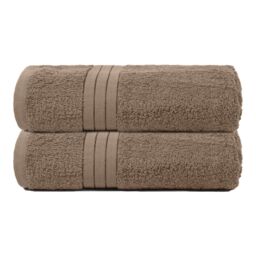 OHS 2 Pack of 100% Cotton Bathroom Bath Towel in Light Beige - thumbnail 1