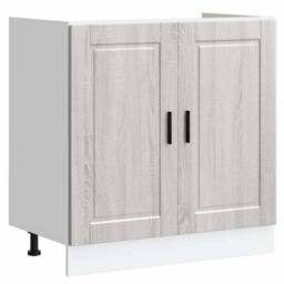 "Berkfield Home Sink Base Cabinet¬†""Porto"" Grey Sonoma 80x46x81.5 cm¬†Engineered Wood - Size: 80x46x81.5 cm" - thumbnail 2