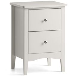 Christow Natural Bedside Table 2 Drawer Slim Bedroom Nightstand Storage Cabinet Unit in Brown - thumbnail 2