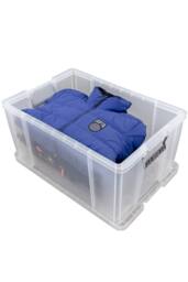 Whitefurze Set of 4 Allstore Storage Box with Lid & Silver Clamp - Clear - thumbnail 3