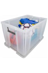 Whitefurze Set of 4 Allstore Storage Box with Lid & Silver Clamp - Clear - thumbnail 2