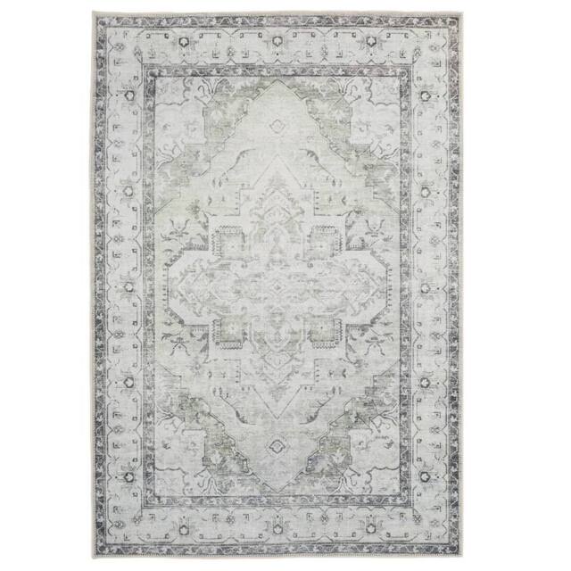 Kukoon Pale Green Traditional Flatwoven Living Room Area Rug Hallway Runner - Size: 200 cm x 290 cm - image 1