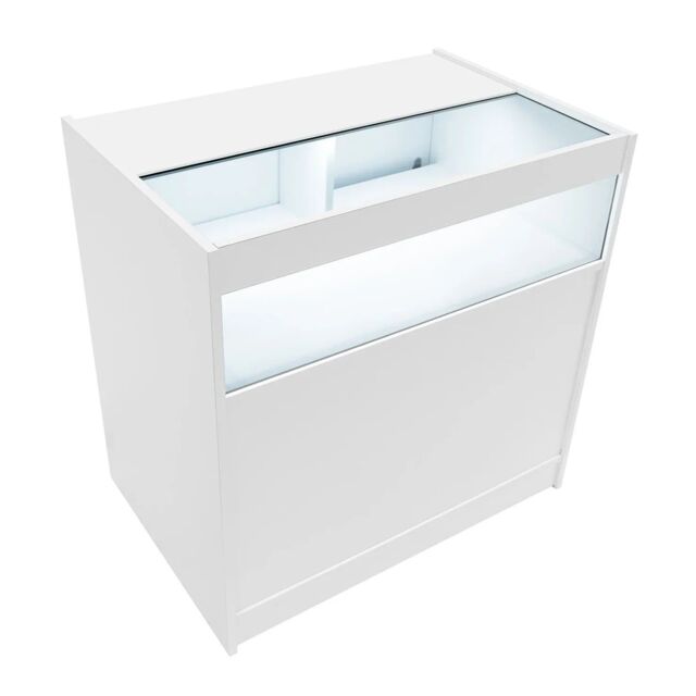 Monstershop LED Retail Shop Counter B900 - White - image 1