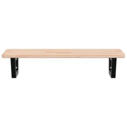 Berkfield Home Basin Shelf Wall Mounted Steel & Solid Wood Oak in Brown - thumbnail 4