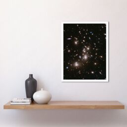 Artery8 Wall Art Print Hubble Space Astronomy Frontier Field Abell 2744 Deep Picture Of Pandora's Galaxy Cluster Evolution After Big Bang Art Framed - thumbnail 2