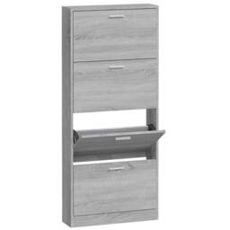 Berkfield Home Shoe Cabinet Grey Sonoma 59x17x150 cm Engineered Wood - Size: 59 x 17 x 150 cm - thumbnail 1