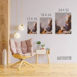 "Artery8 Giovanni Battista Tiepolo Flight Into Egypt Canvas Wall Art Print - Size: W12"" x H16""" - thumbnail 4