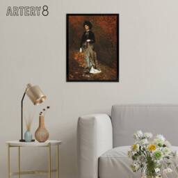 "Artery8 Autumn Woman Portrait Winslow Homer Framed Canvas Wall Art Print in White - Size: W18"" x H24""" - thumbnail 3