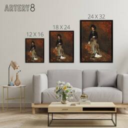"Artery8 Autumn Woman Portrait Winslow Homer Framed Canvas Wall Art Print in White - Size: W18"" x H24""" - thumbnail 4