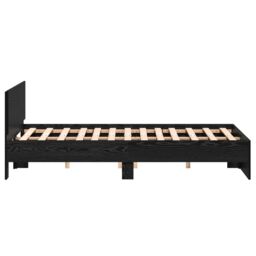 Berkfield Home Bed Frame with Headboard Black Oak 120 x 190 cm Wood - thumbnail 7
