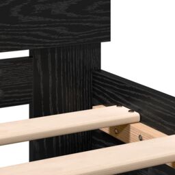 Berkfield Home Bed Frame with Headboard Black Oak 120 x 190 cm Wood - thumbnail 9
