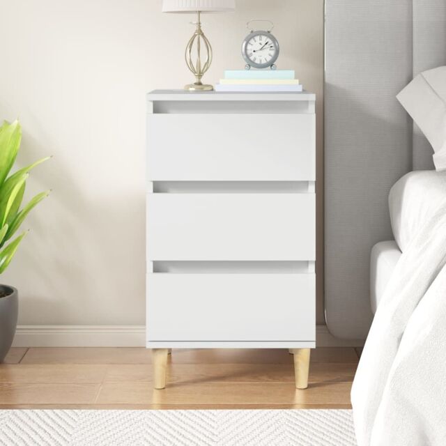 Berkfield Home Bedside Cabinet White 40x35x70 cm Engineered Wood - Size: 40 x 35 x 70 cm - image 1