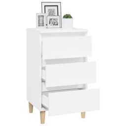 Berkfield Home Bedside Cabinet White 40x35x70 cm Engineered Wood - Size: 40 x 35 x 70 cm - thumbnail 5