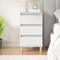 Berkfield Home Bedside Cabinet White 40x35x70 cm Engineered Wood - Size: 40 x 35 x 70 cm - thumbnail 1
