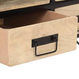 Berkfield Home Coffee Table 100x50x40 cm Solid Mango Wood in Black - Size: 100 x 50 x 40 cm - thumbnail 6