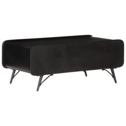 Berkfield Home Coffee Table 100x50x40 cm Solid Mango Wood in Black - Size: 100 x 50 x 40 cm - thumbnail 4