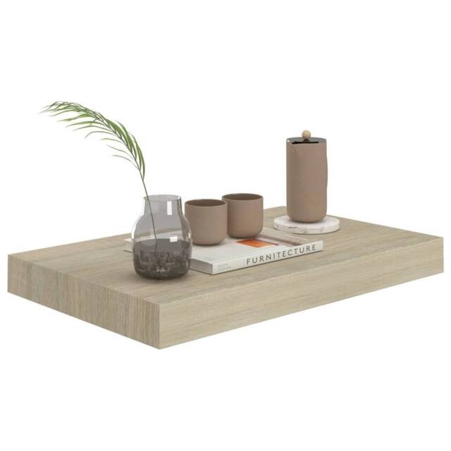 Berkfield Home Durable Floating Wall Shelves 2 pcs Oak 40x23x3.8 cm MDF in Light Brown - image 1