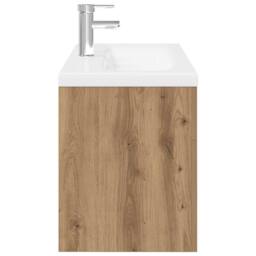 Berkfield Home Sink Cabinet with Built-in Basin Artisan Oak Engineered Wood in Brown - thumbnail 7