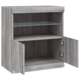 Berkfield Home Sideboard with LED Lights Grey Sonoma 60.5x37x67 cm - thumbnail 7