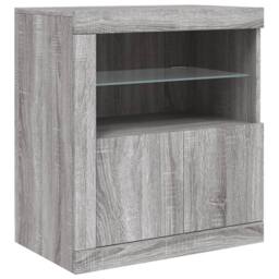 Berkfield Home Sideboard with LED Lights Grey Sonoma 60.5x37x67 cm - thumbnail 1