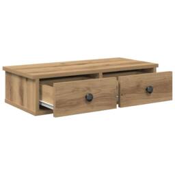 Berkfield Home Wall Shelf with Drawers Artisian Oak 60x25x15 cm Engineered Wood in Brown - Size: 60 x 25 x 15 cm - thumbnail 7