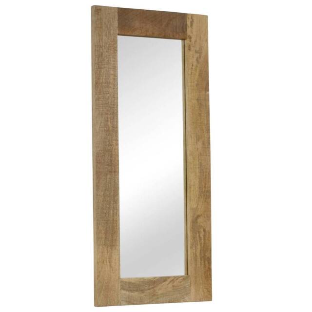 Berkfield Home Mirror Solid Mango Wood 50x110 cm in Brown - image 1