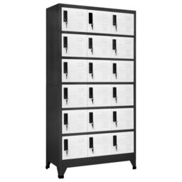 Berkfield Home Locker Cabinet Anthracite & White 90x40x180 cm Steel in Black - Size: 90 x 40 x 180 cm