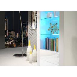 Creative Furniture Illume Display Cabinet 170cm - White with Gloss Doors & LED Lights - thumbnail 4