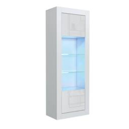 Creative Furniture Illume Display Cabinet 170cm - White with Gloss Doors & LED Lights - thumbnail 8