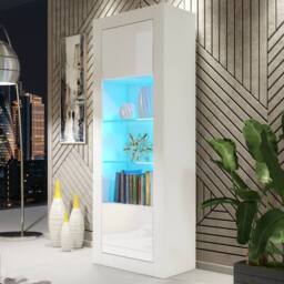 Creative Furniture Illume Display Cabinet 170cm - White with Gloss Doors & LED Lights - thumbnail 5