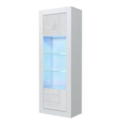 Creative Furniture Illume Display Cabinet 170cm - White with Gloss Doors & LED Lights - thumbnail 9